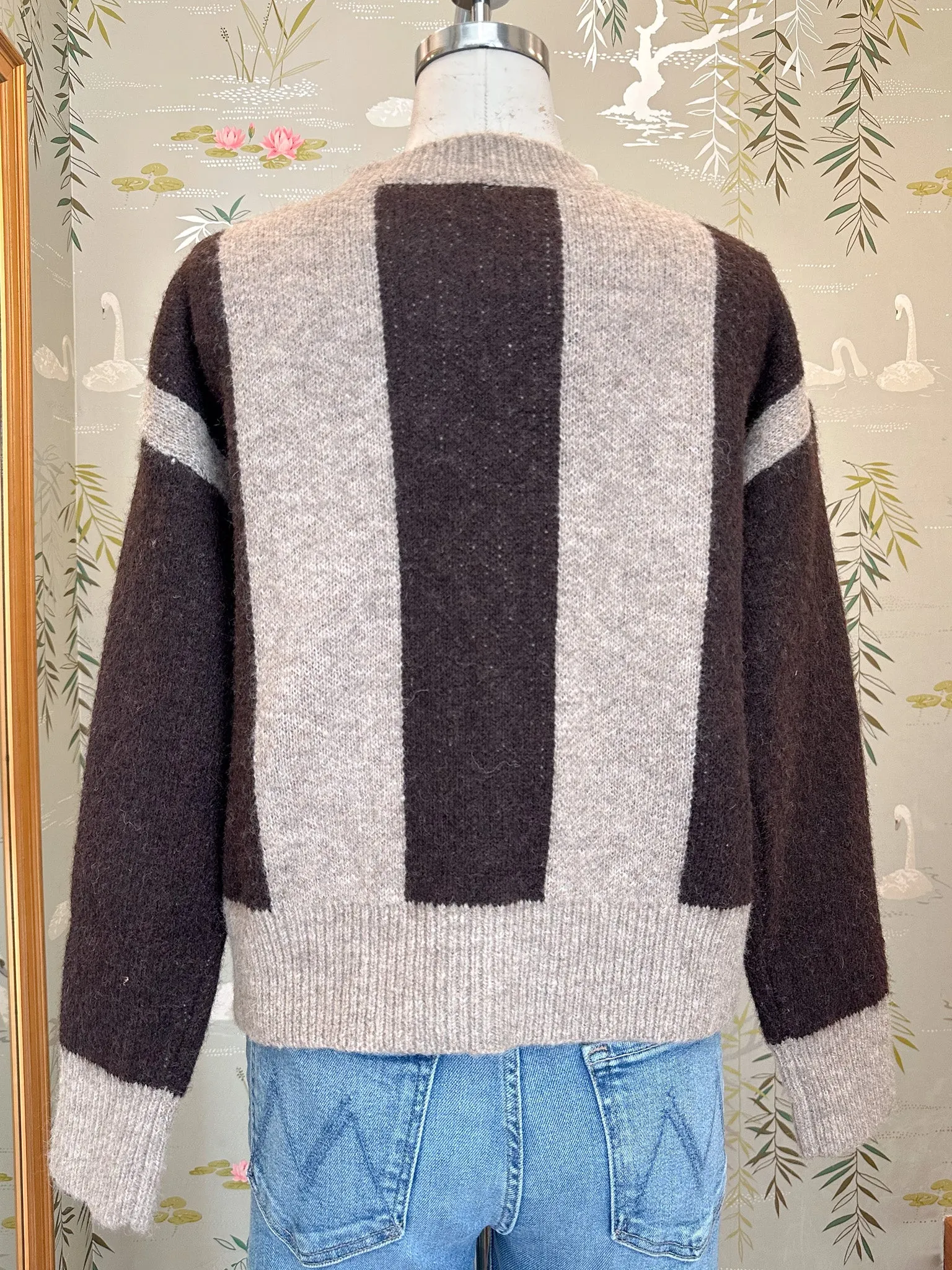 Breathable layers Four Way Stretch Fabric Harper Striped Cardigan