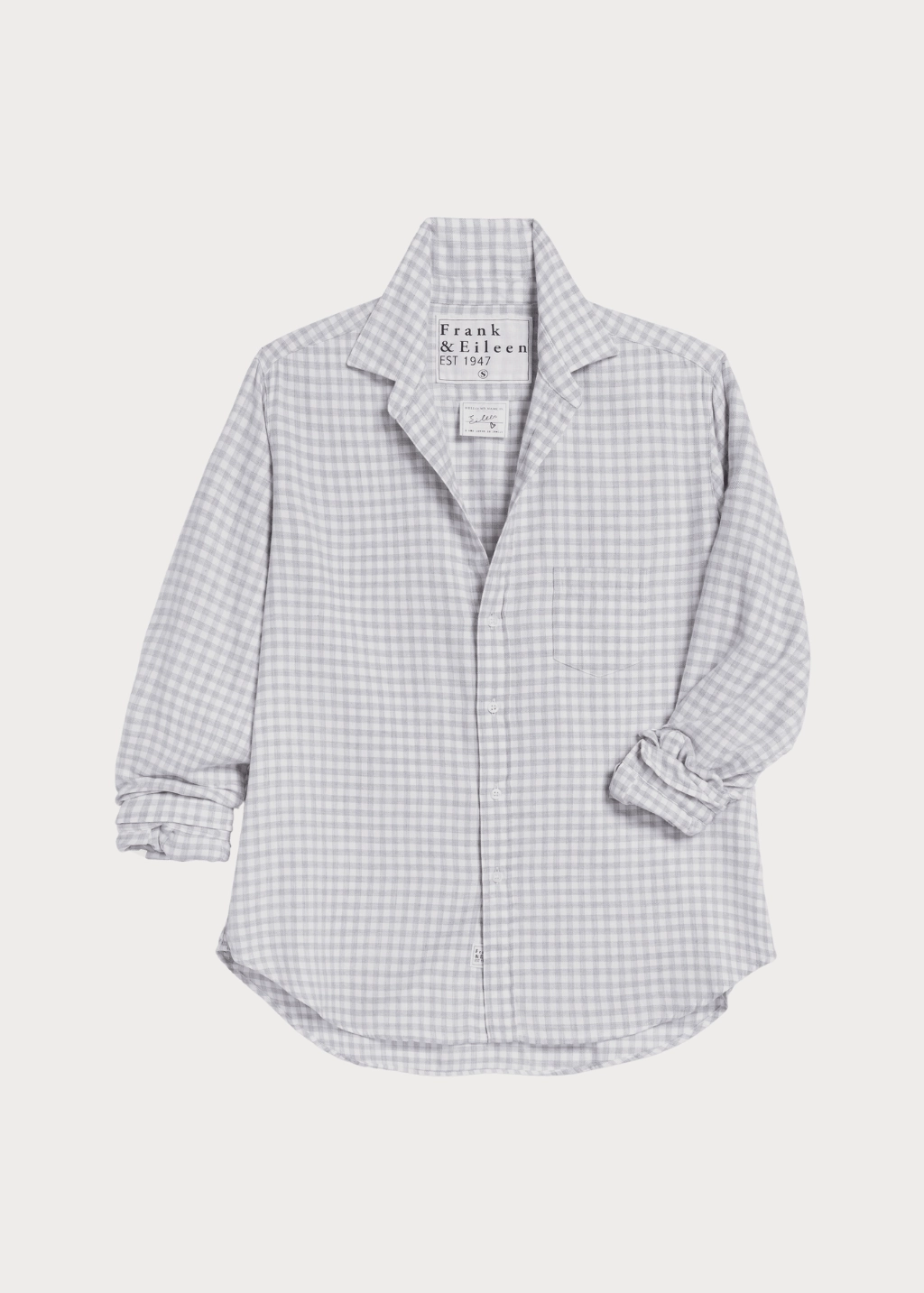 Frank & Eileen 'Eileen' Button-Up in Grey & White Check Slim Fit Design TemperatureRegulating Fabric