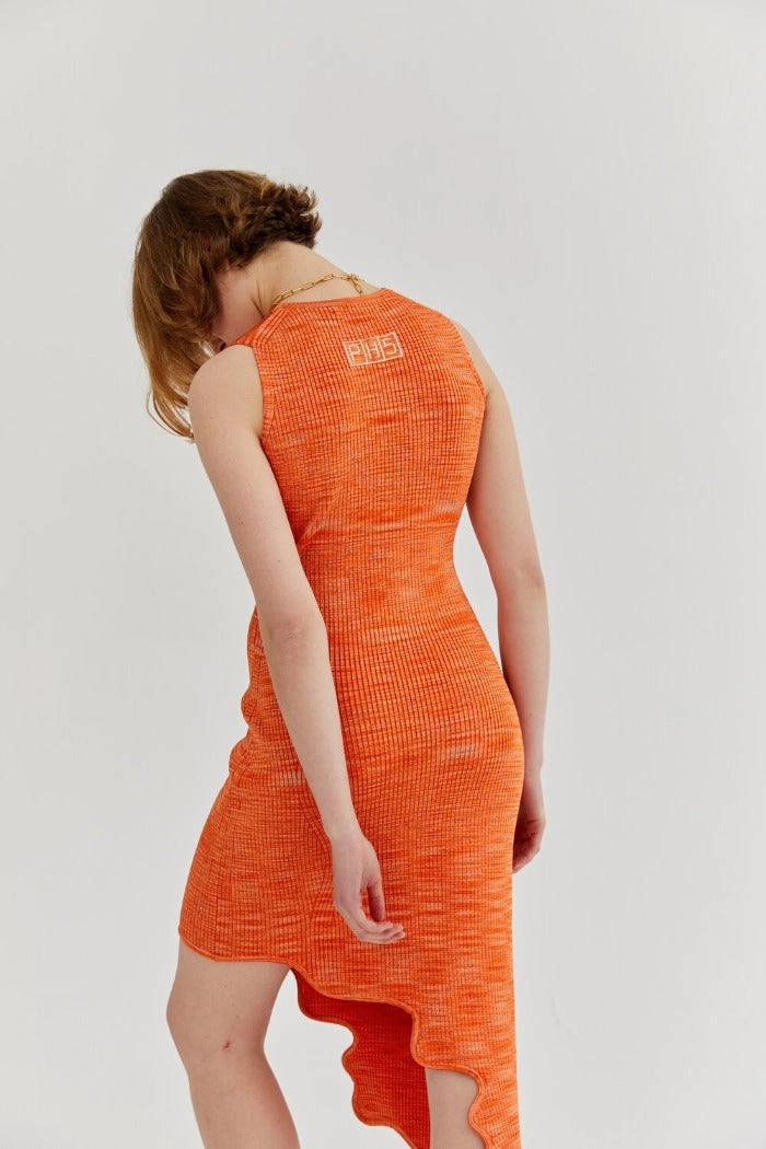 Soft Weave Hannah Silky Asymmetric Wavy Dress