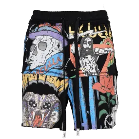 Comfortable Style Hypoallergenic Lining CROWN ROYALE CUT-UP KNIT SHORTS