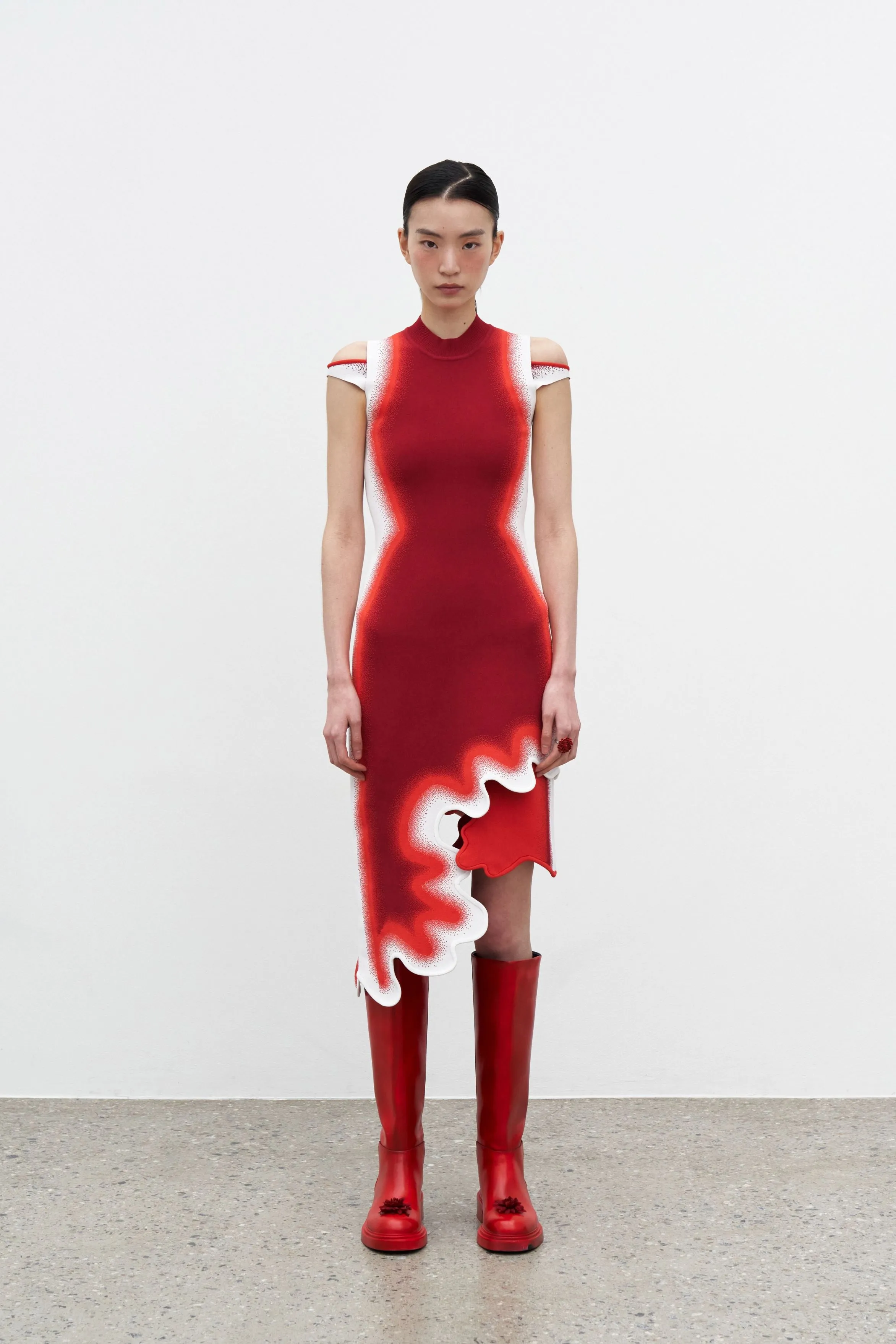 AntiStaticMaterial BROOKLYN WAVY ASYMMETRIC DRESS