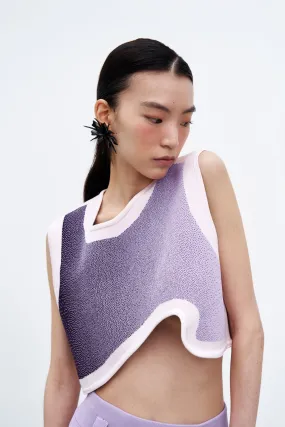 DAHLIA OVERSIZED WAVY CROP TOP Tagless Collar