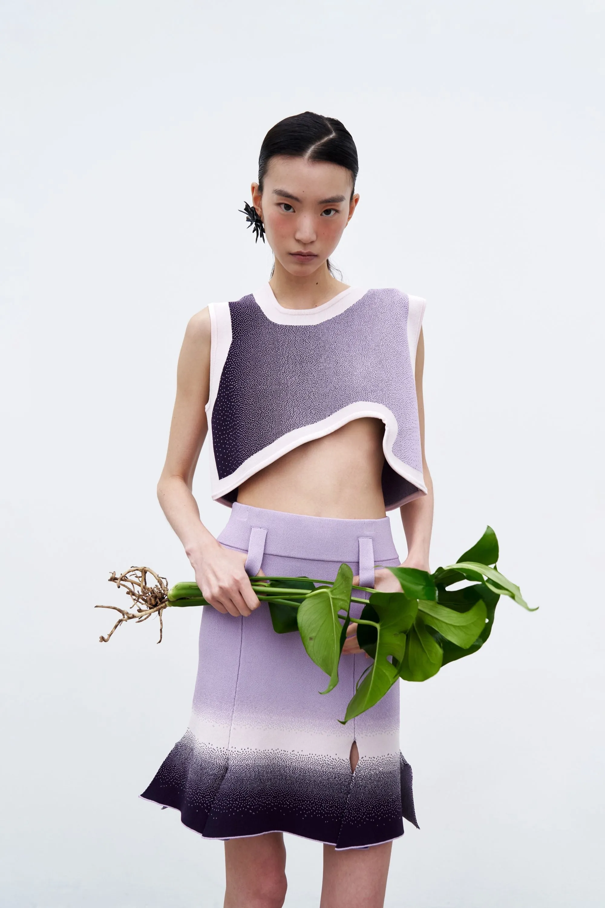 DAHLIA OVERSIZED WAVY CROP TOP WrinkleResistantFinish