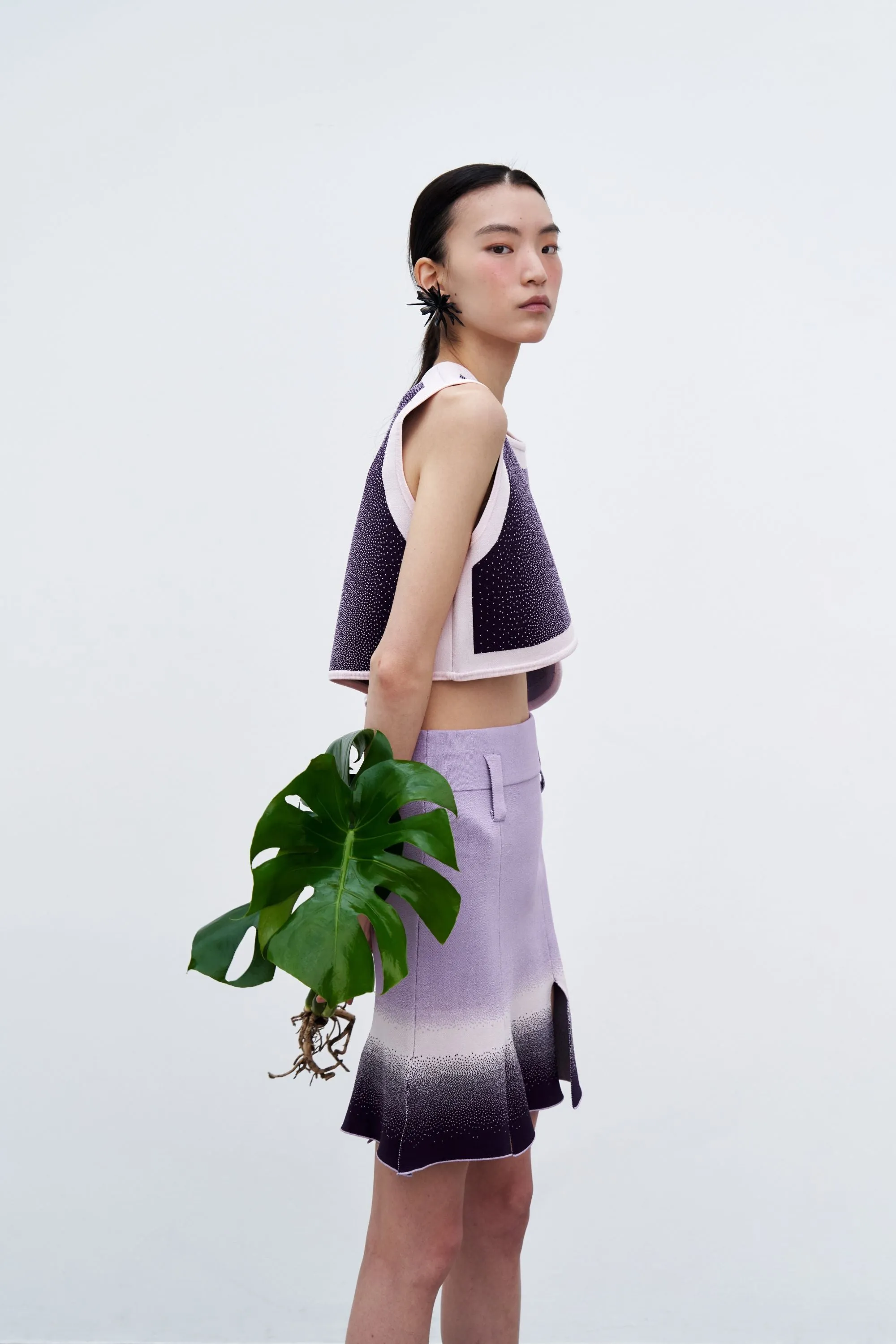 Flatlock Seam Technique DAHLIA OVERSIZED WAVY CROP TOP