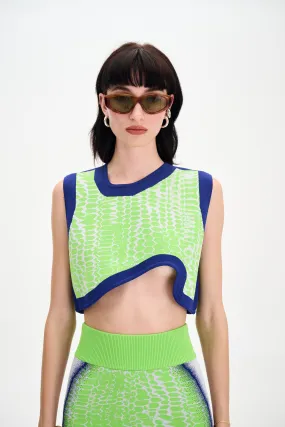 DAHLIA OVERSIZED WAVY CROP TOP High Neckline Structure TaglessDesign