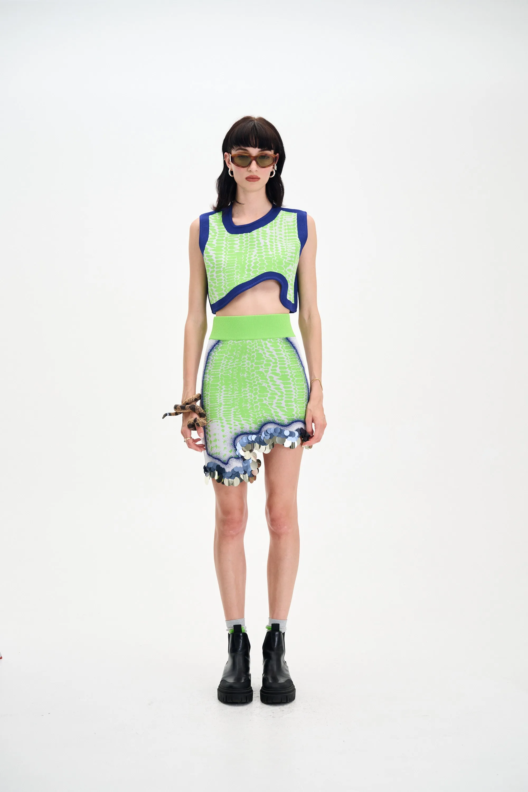 Zero Waste Cut Pattern DAHLIA OVERSIZED WAVY CROP TOP