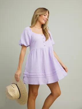 Lilac Puff Sleeve Dress All Occasion Flawless Fit