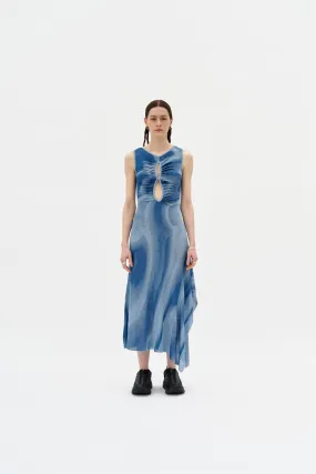 Rhinestone-Detail Soft-touch ROSIE RUCHED SHEER TANK DRESS