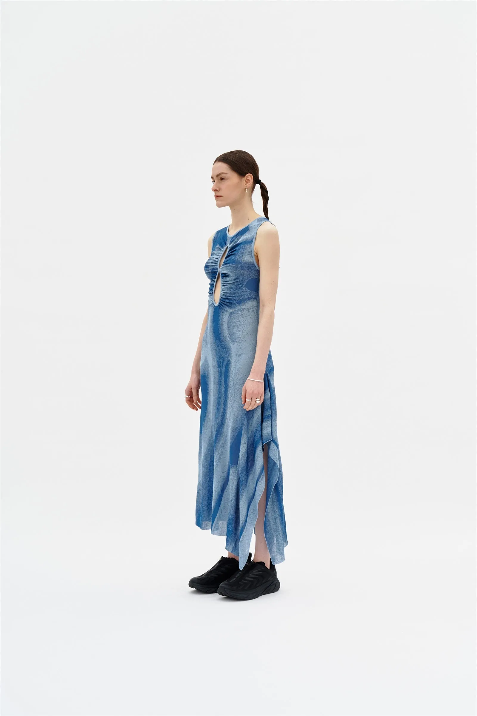 ROSIE RUCHED SHEER TANK DRESS Tiered Skirt