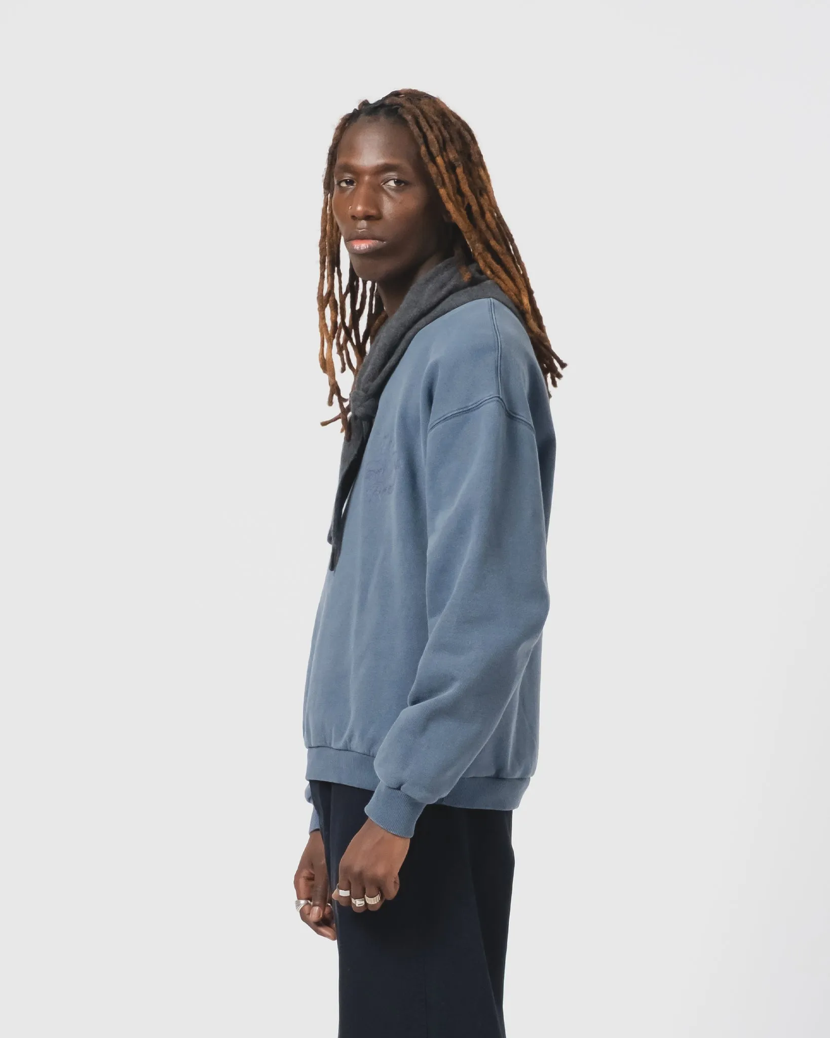 High Neckline Detroit Sweater Basic Fleece Mallard Blue