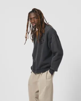 Cozy Active Timeless Fashion Detroit Sweater Basic Fleece Washed Black