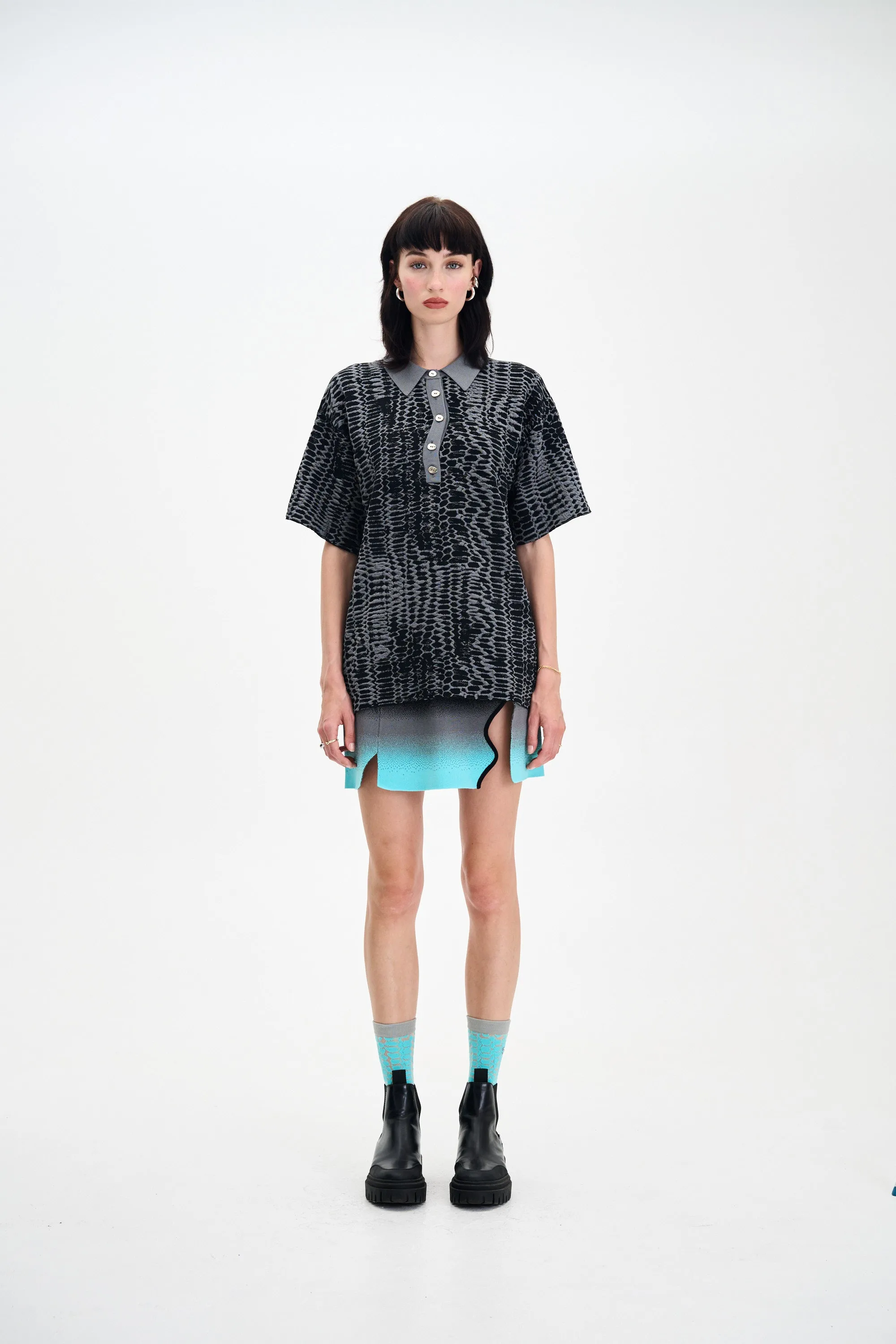 DIABLO OVERSIZED POLO SHIRT Long Sleeve Tee