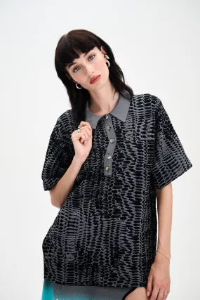 DIABLO OVERSIZED POLO SHIRT ReflectiveTrims AdjustableNeckline