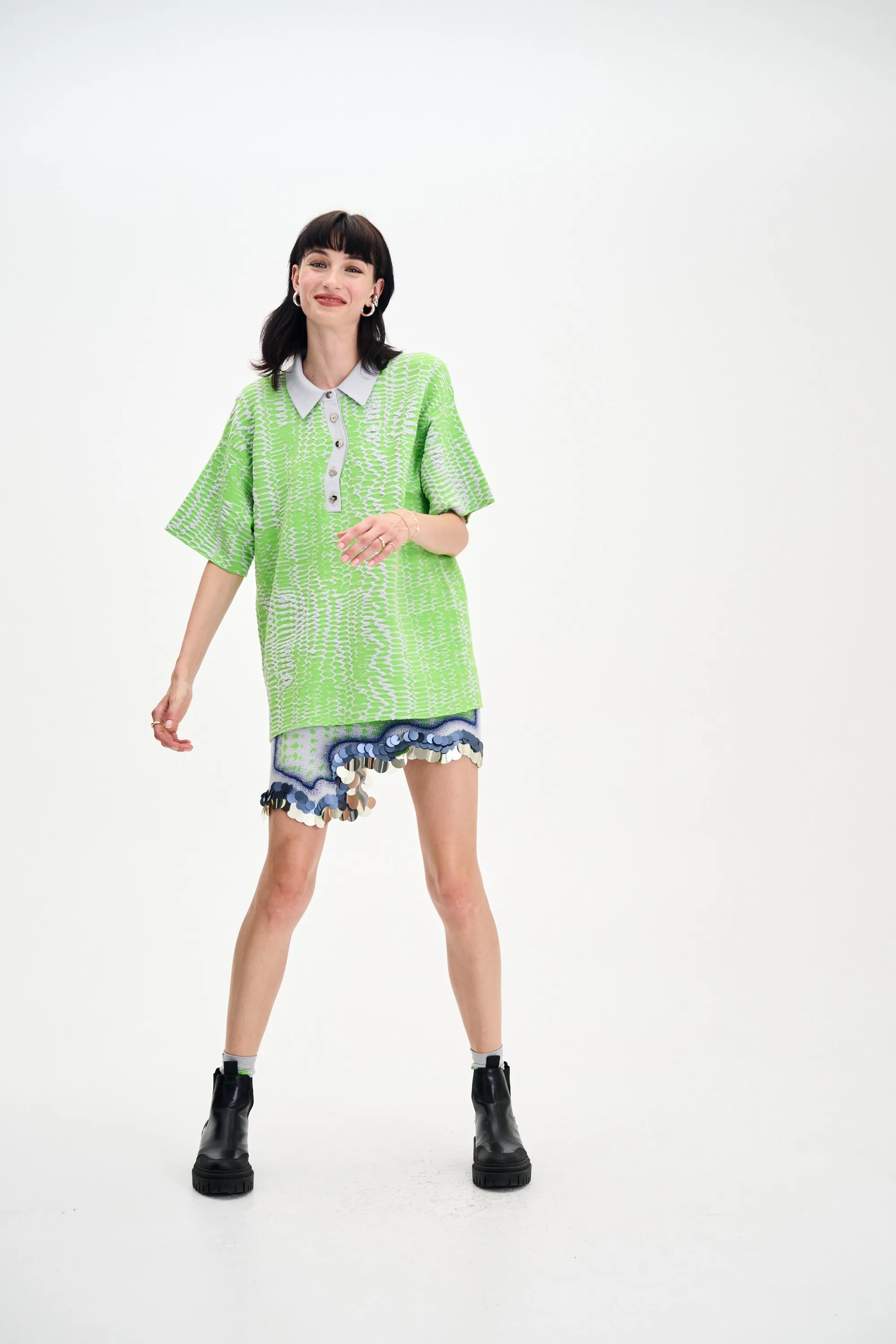 FrictionFreeNeckline DIABLO OVERSIZED POLO SHIRT