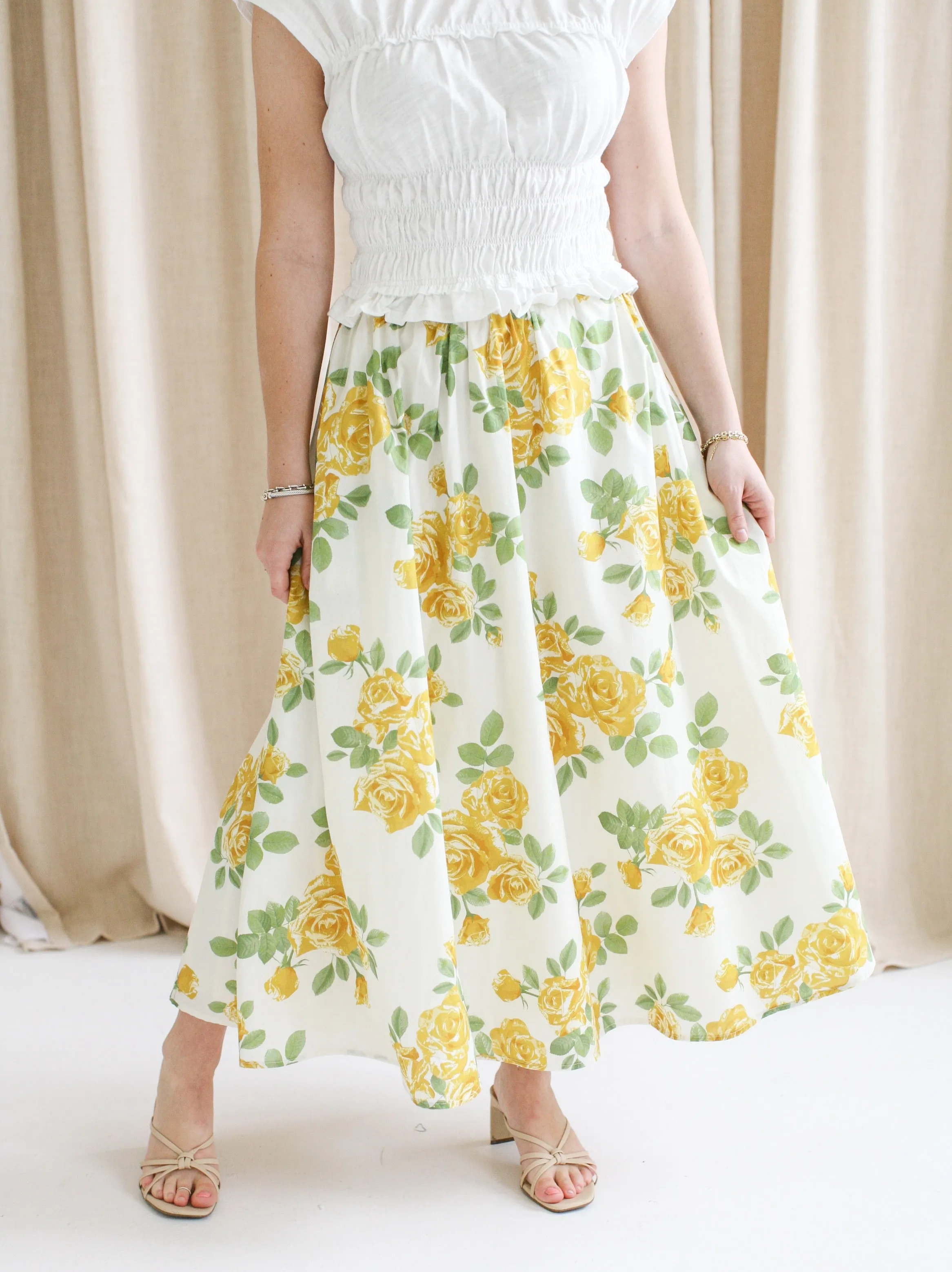 Chill Wear Diana Floral Midi Skirt