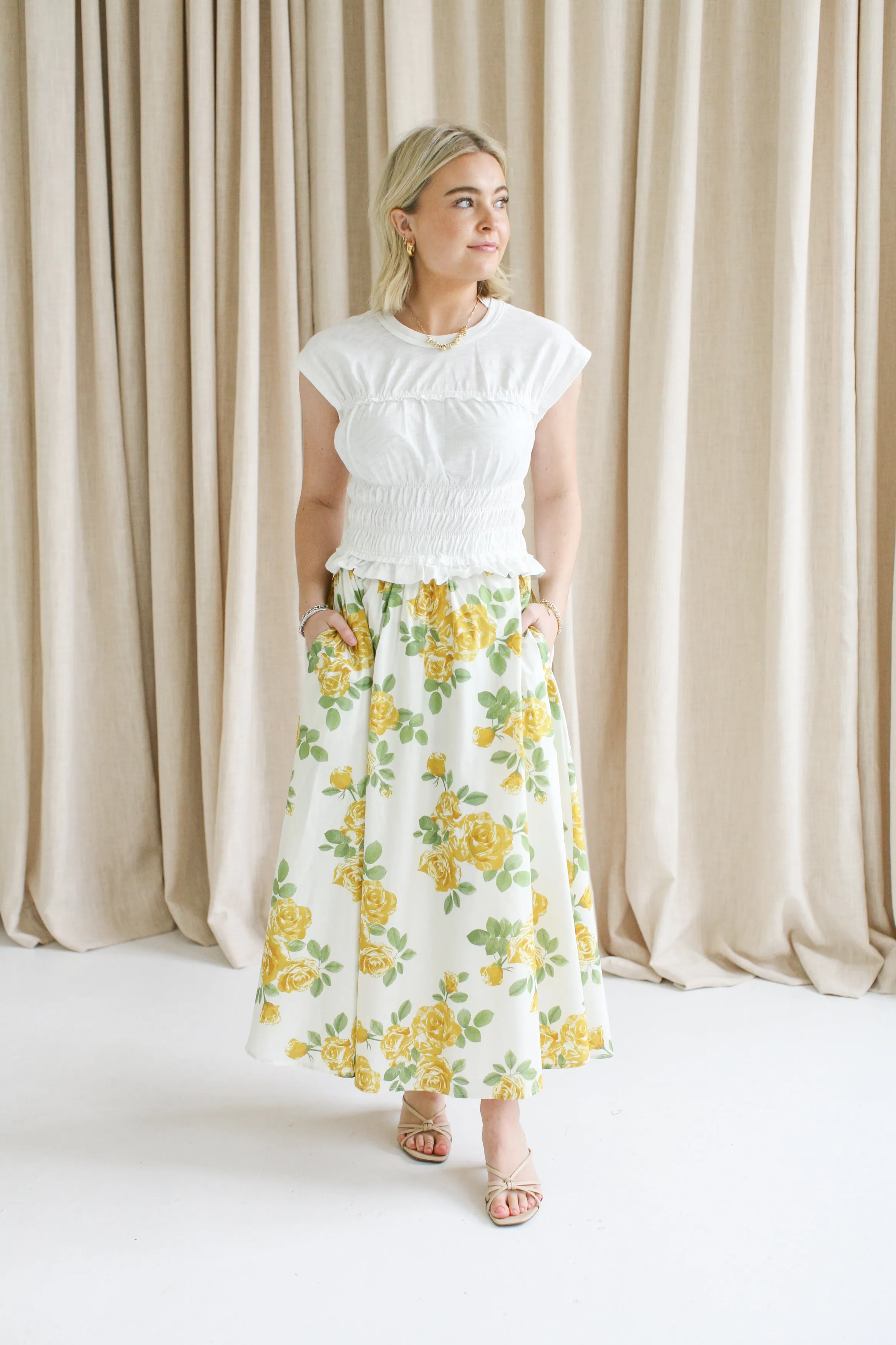 Urban Style Tiered Layers Diana Floral Midi Skirt