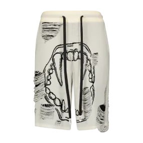 Stretch Support DISTRESSED FANG LIPS KNITTED SWEATER SHORT