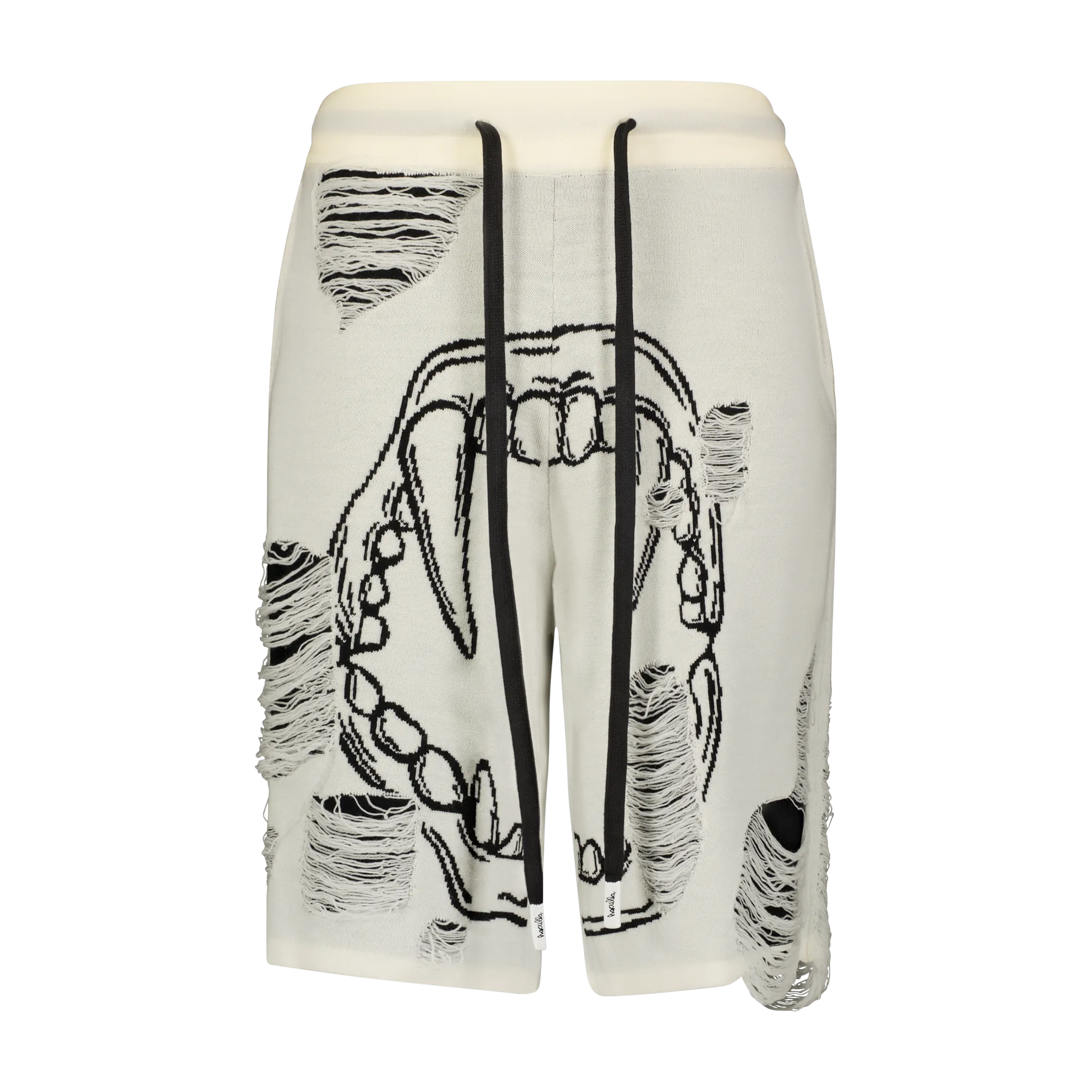 Stretch Support DISTRESSED FANG LIPS KNITTED SWEATER SHORT