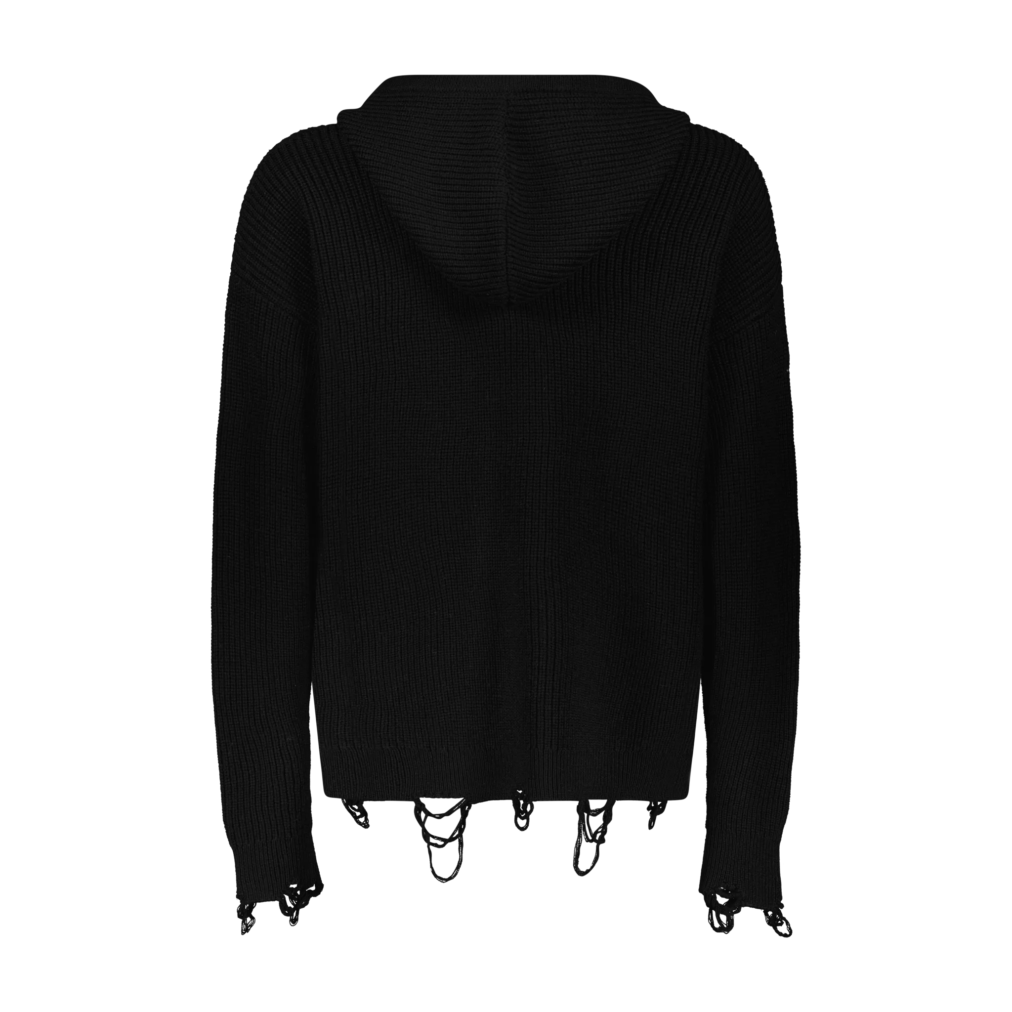 Versatile Layer DISTRESSED HACULLA KNITTED SWEATER HOODIE