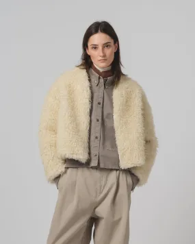 LowProfileStitching Stylish Comfort G.o.D Shetland Jacket Alaska Fluff Ecru