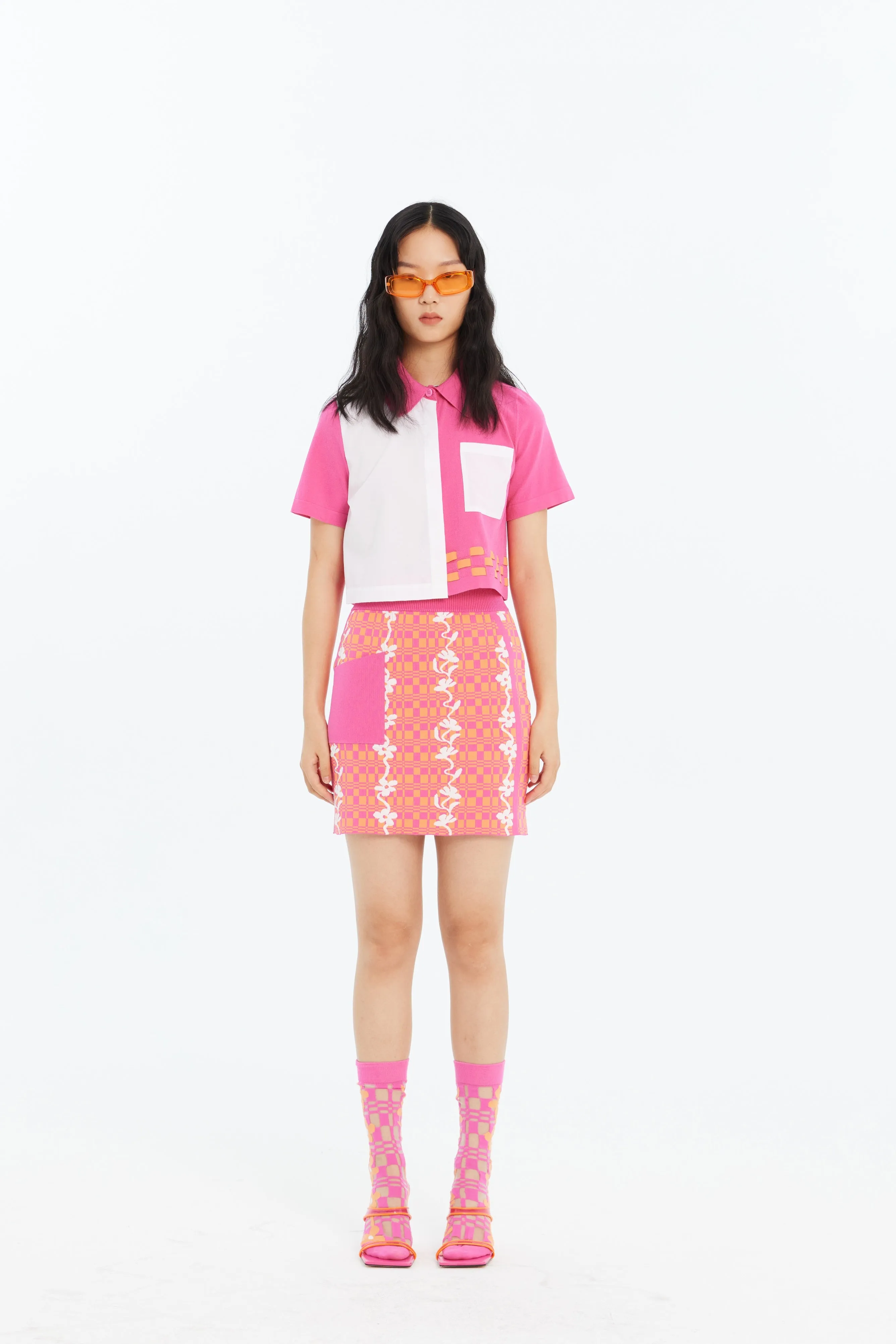 KIRBY FLORAL STITCH ECO MINI SKIRT No Ride Up Design