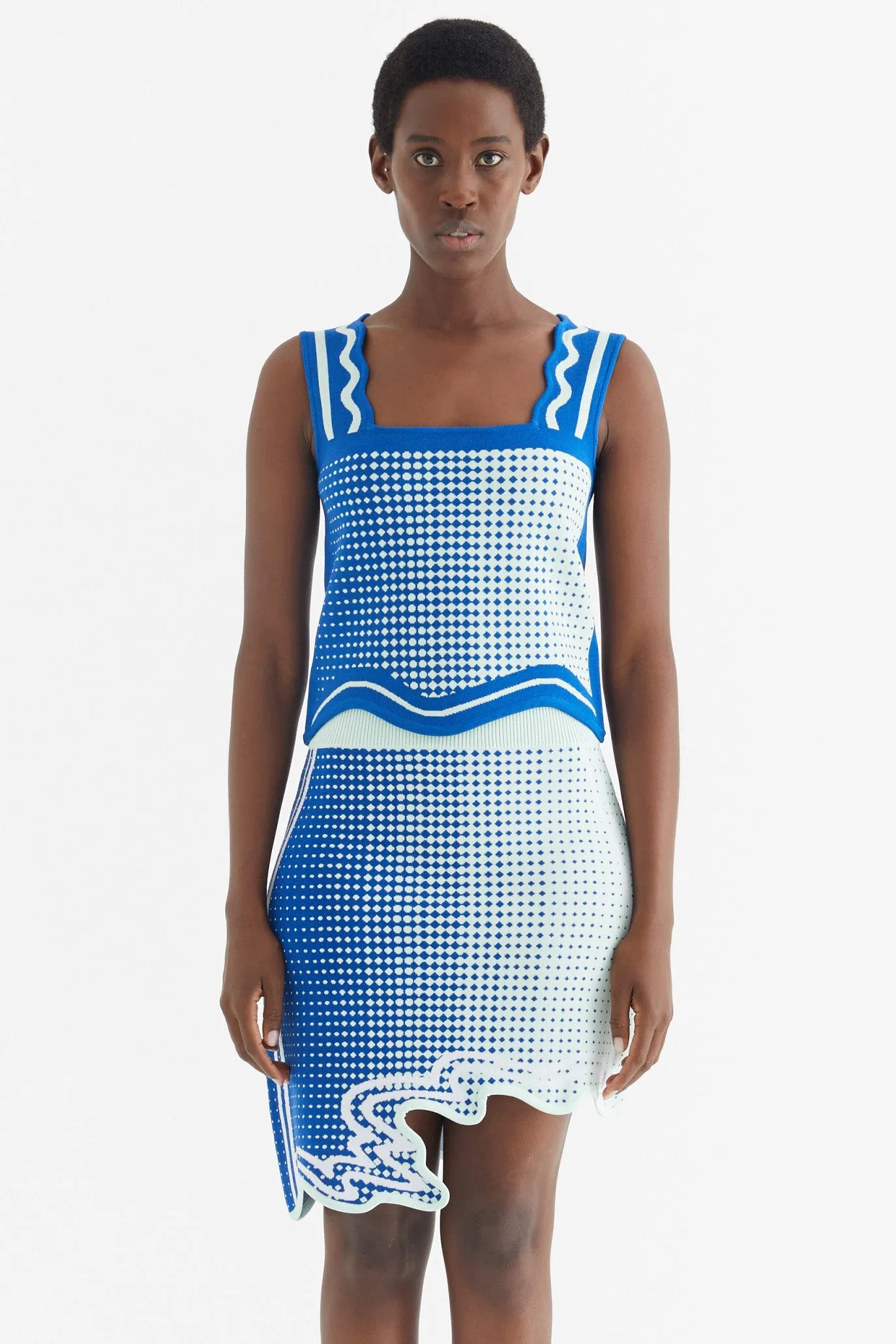 anti static coating CompressionFit ZANE WAVY CROPPED TANK