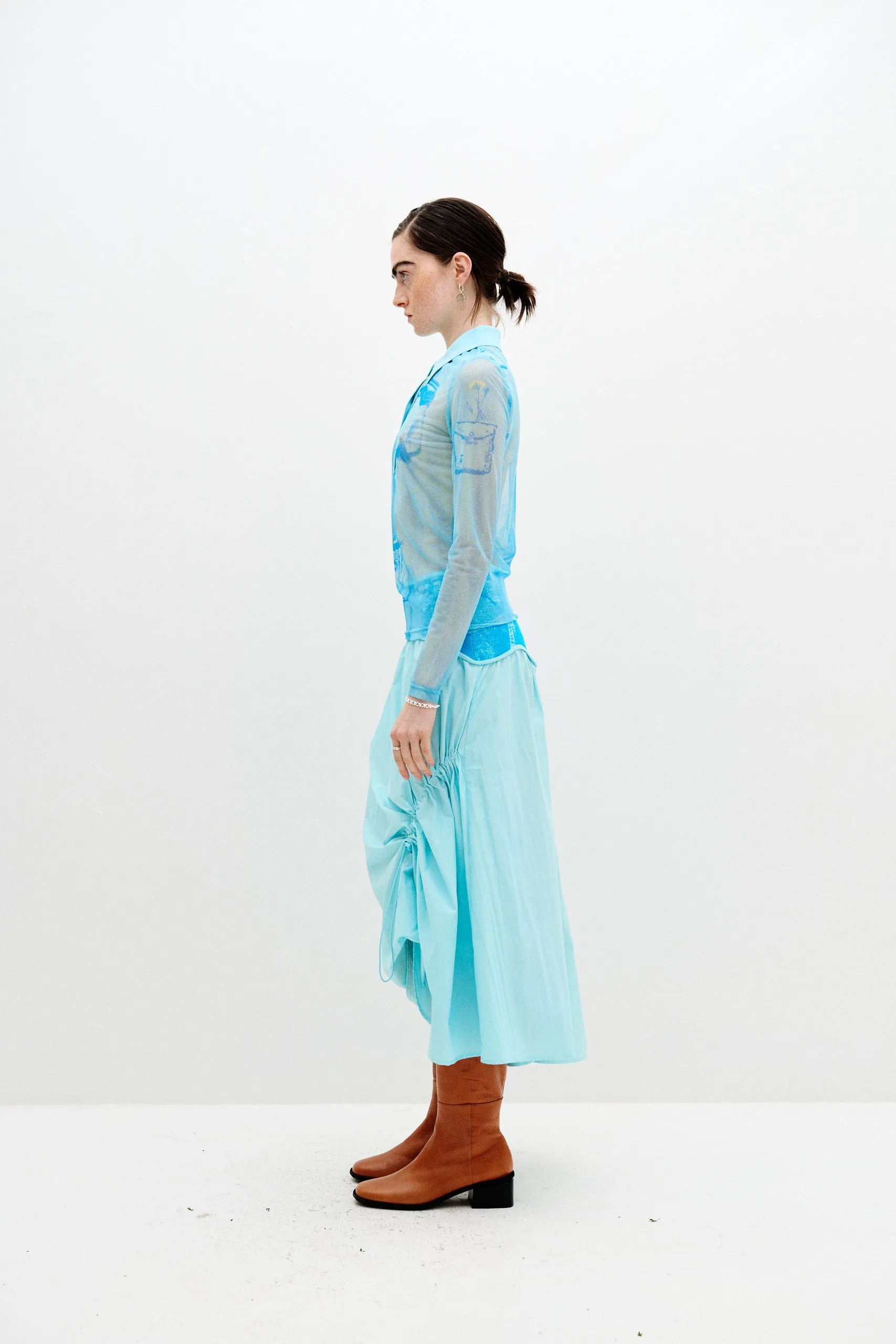 Odor Neutralizing Technology SCARLET MIXED MEDIA SHEER SHIRT