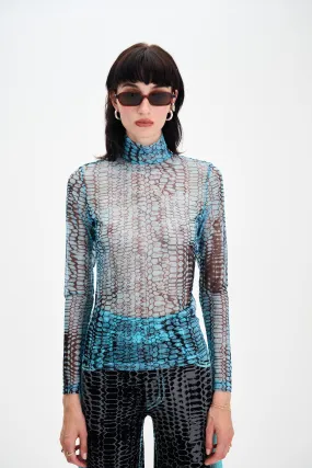 SULLEY TURTLENECK TOP Ventilated Mesh Panels