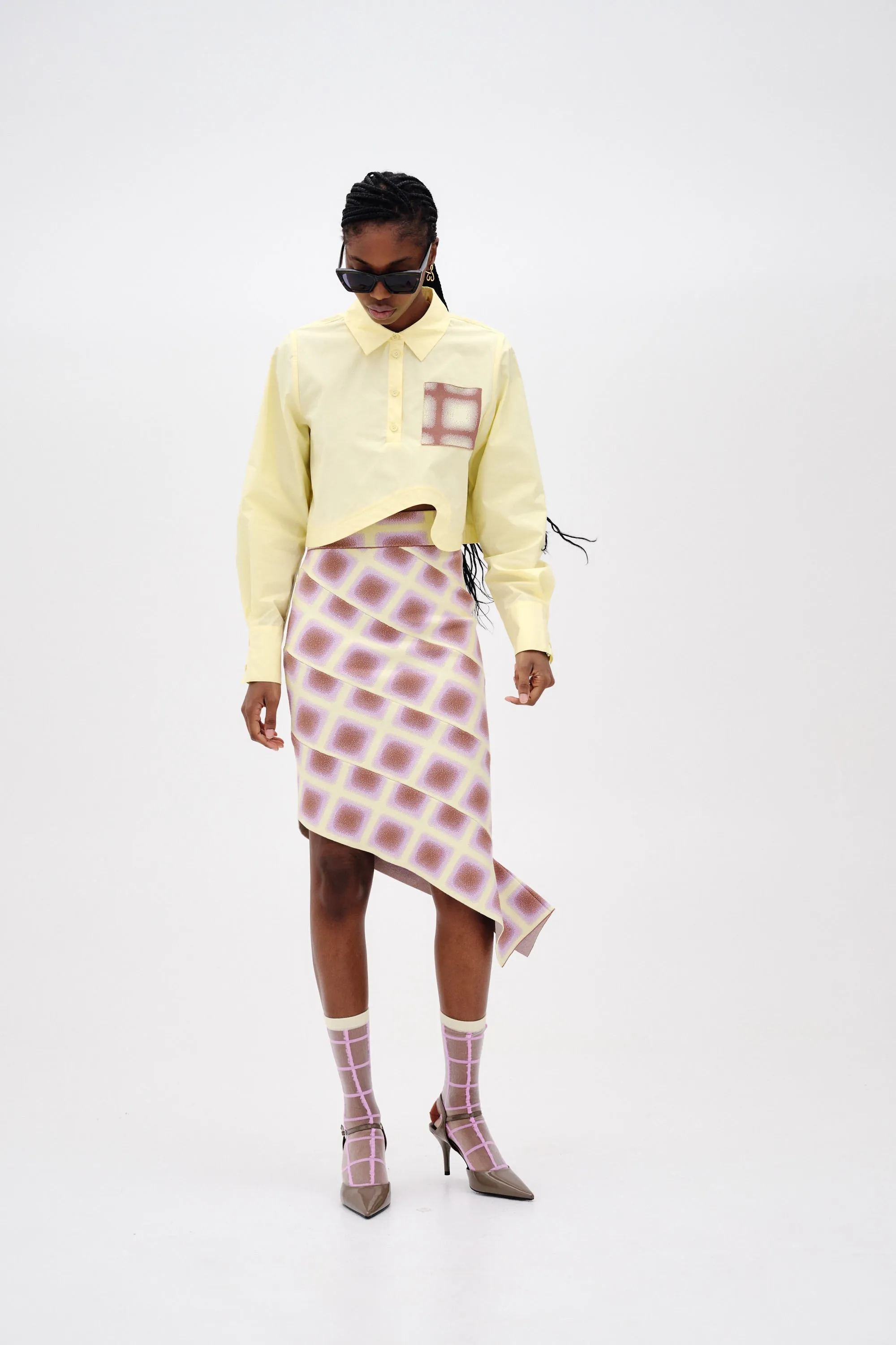 Street Utility Full Comfort ELLIE MIDI PLAID SKIRT