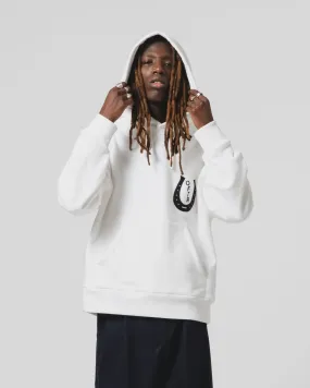 Oversized Fit Comfy Flex Western Sportswear Hoodie Basic Fleece White