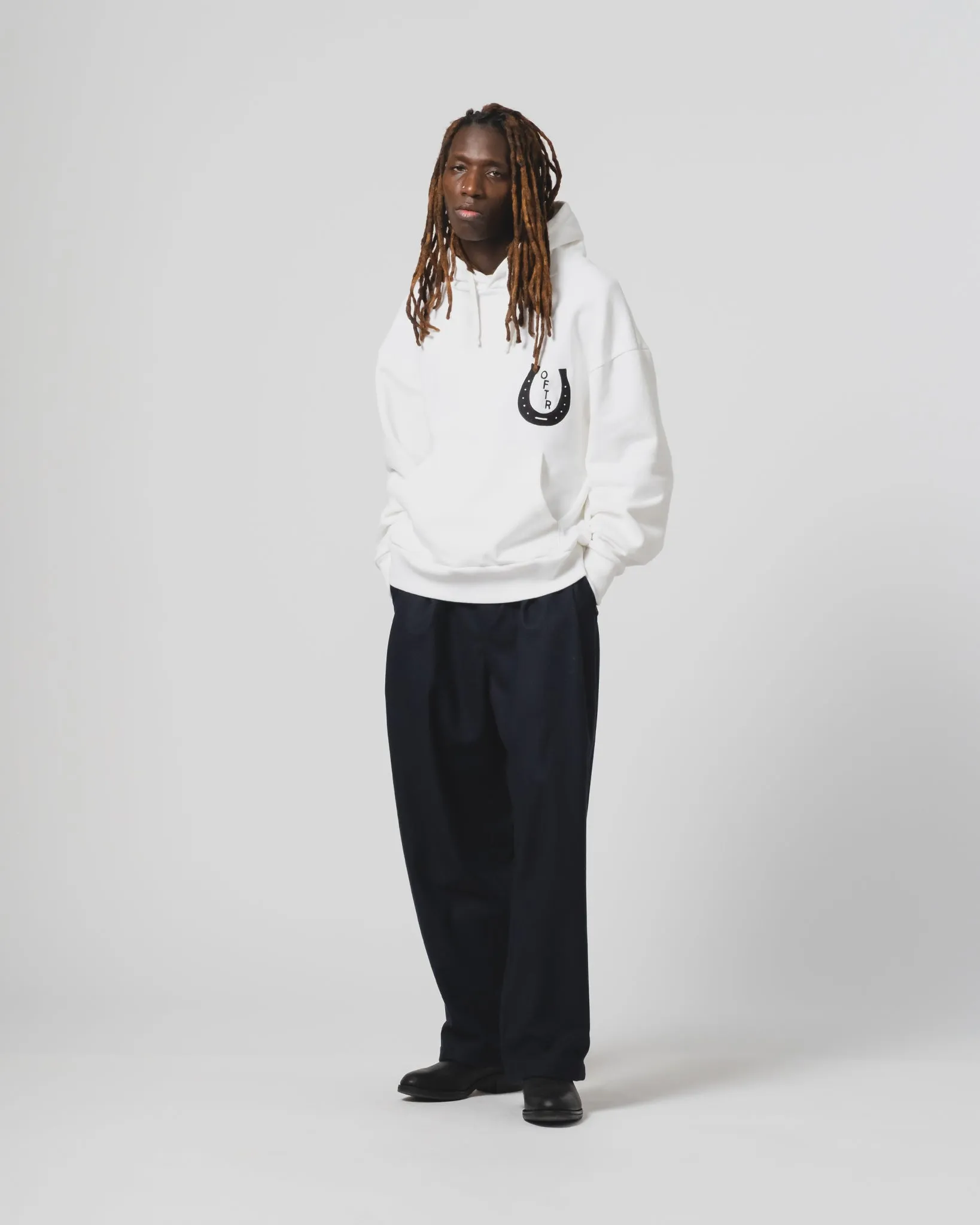 Western Sportswear Hoodie Basic Fleece White Garment Dyed Finish