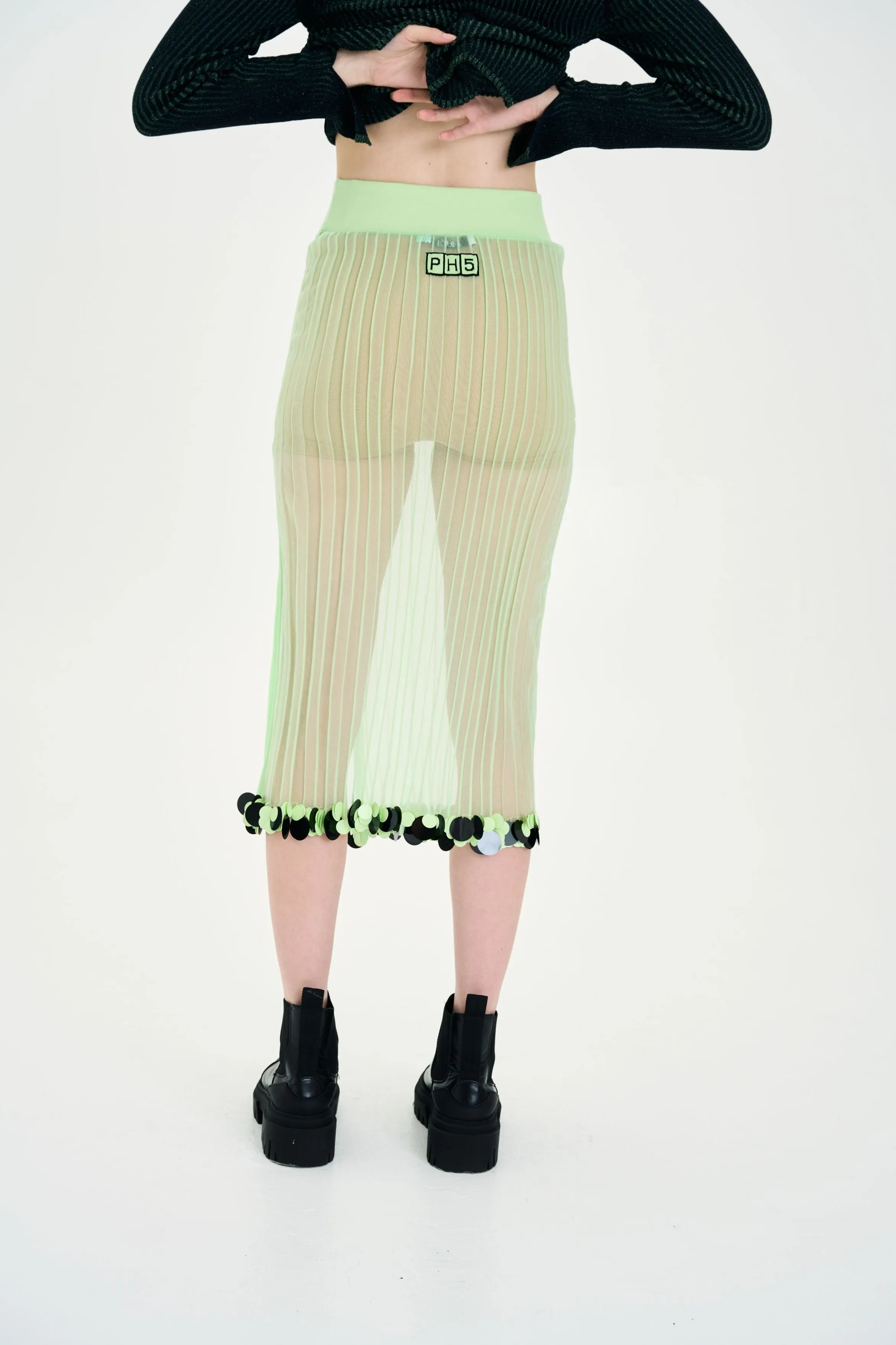 RecycledMaterial Perfect Shape ASTER ORGANZA SHEER SKIRT WITH SEQUINS