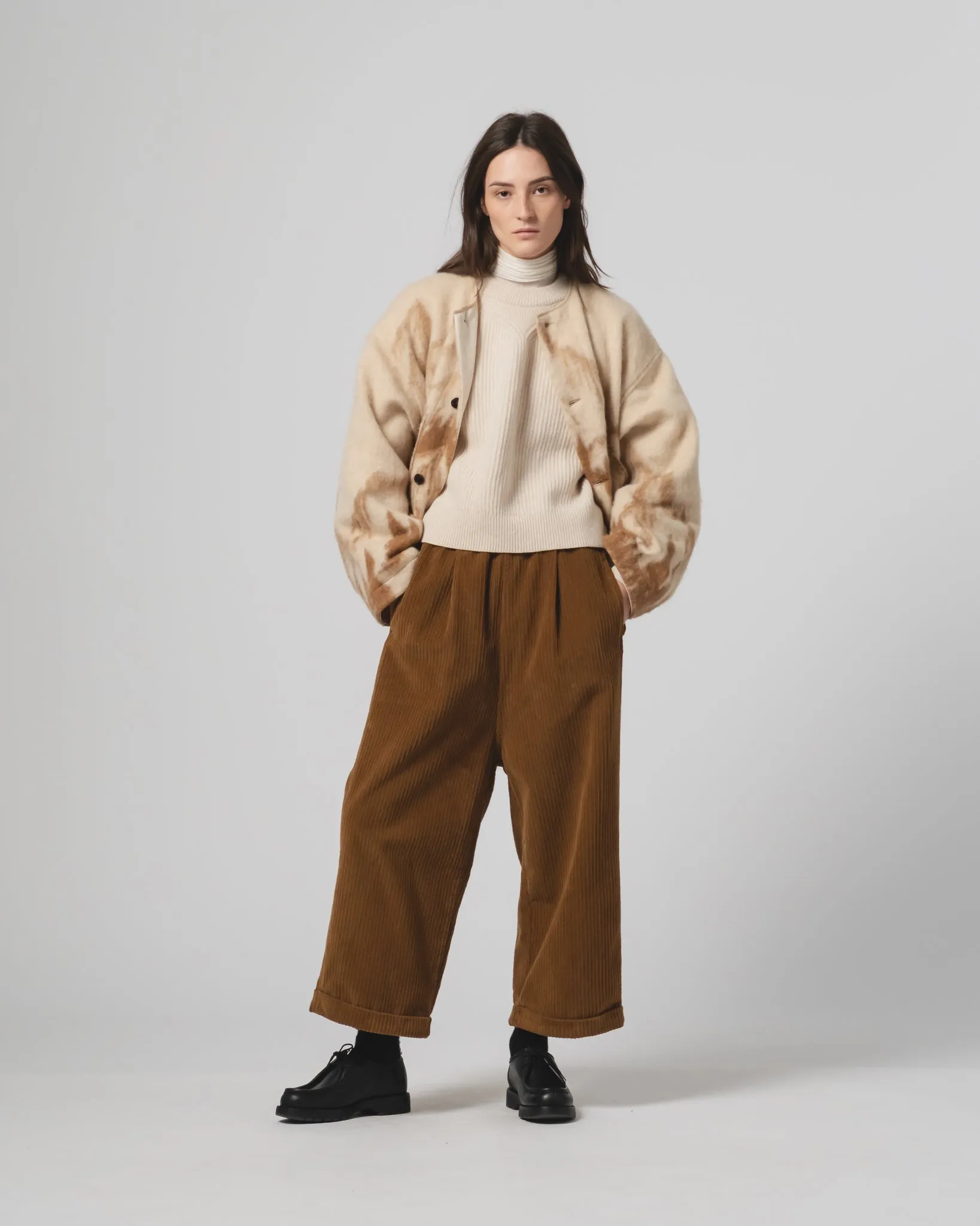 Adjustable Fit Design G.o.D Nuclear Jacket Mountain Jacquard Cream/Brown