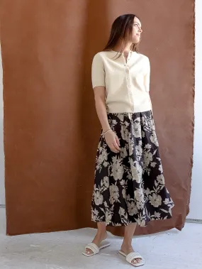 Lila Floral Midi Skirt Chill Tones Laidback Style