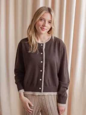 Casual Knit Layer Fashionable knitwear Autumn Contrast Cardigan