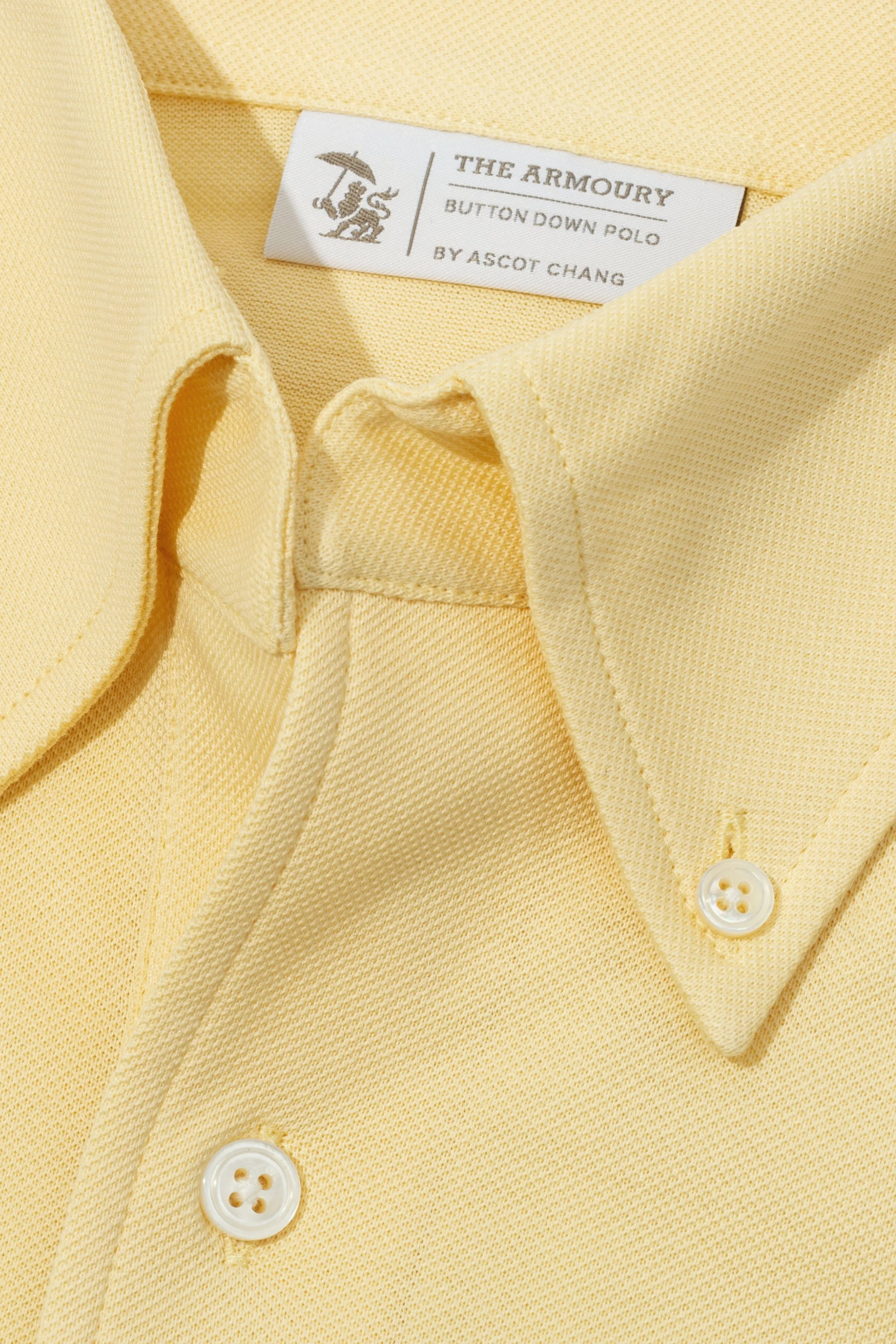 The Armoury Gold Cotton Long Sleeve Button Down Polo Daytime Look