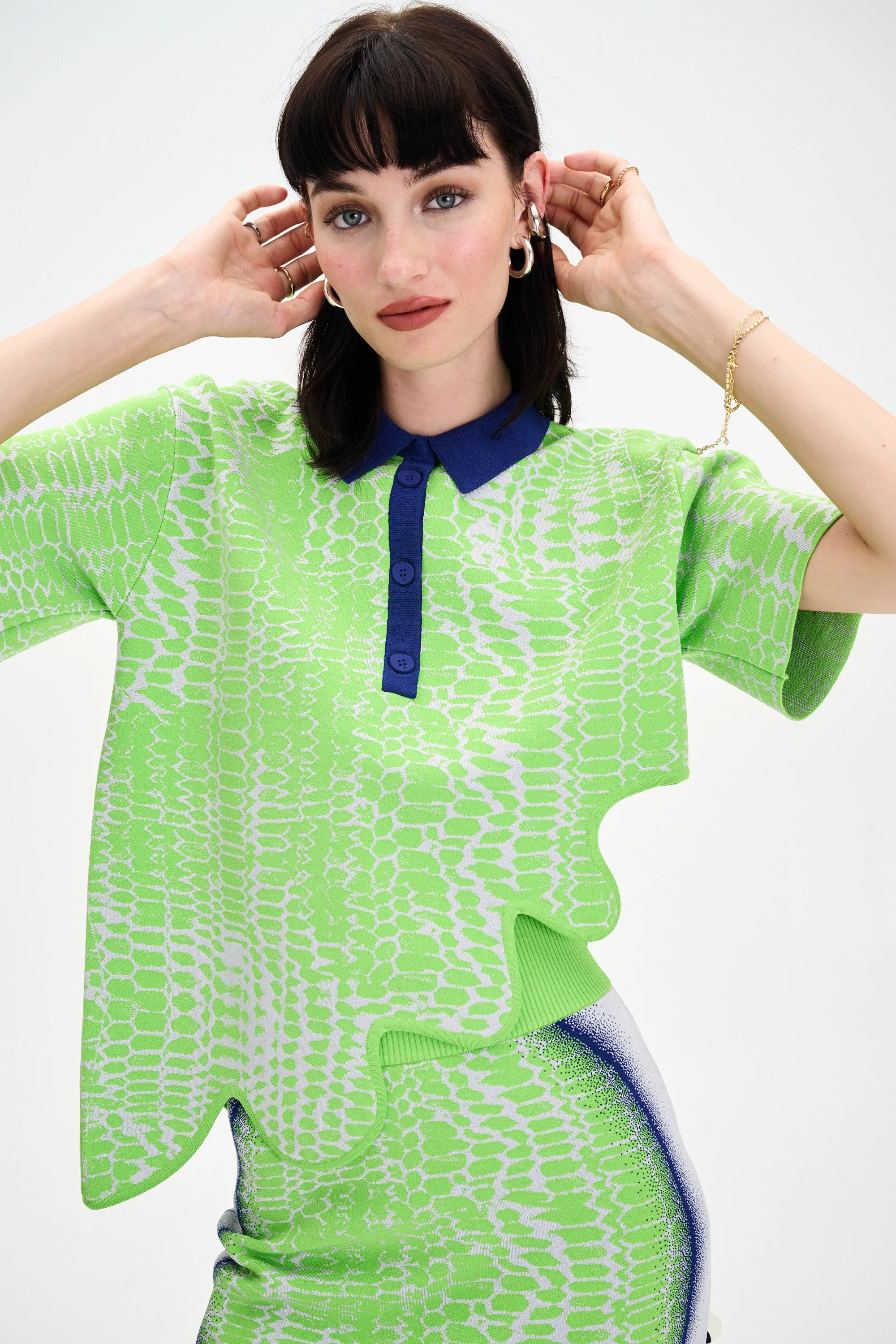 EBONY WAVY POLO SHIRT Hidden Ventilation Zones