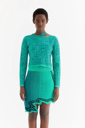 JAMES LONG SLEEVE CROPPED TOP BuiltInLayer Stretchable Waistband