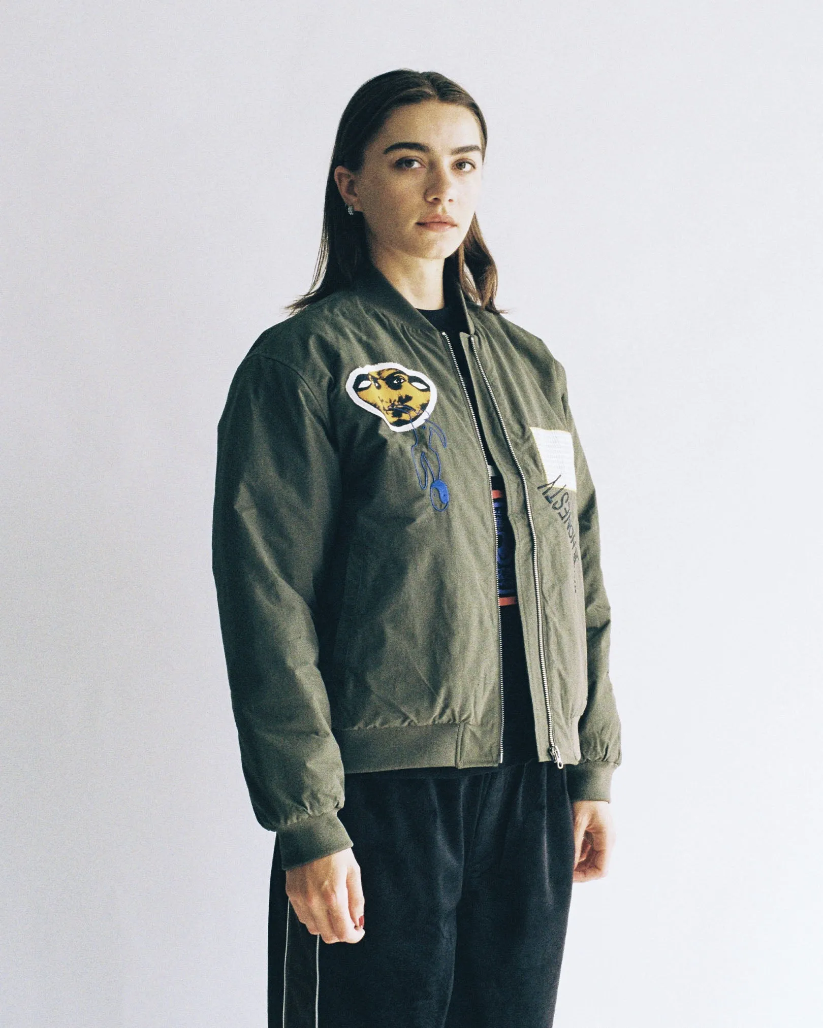 Matte Finish RecycledPolyester Mirror Bomber Jacket