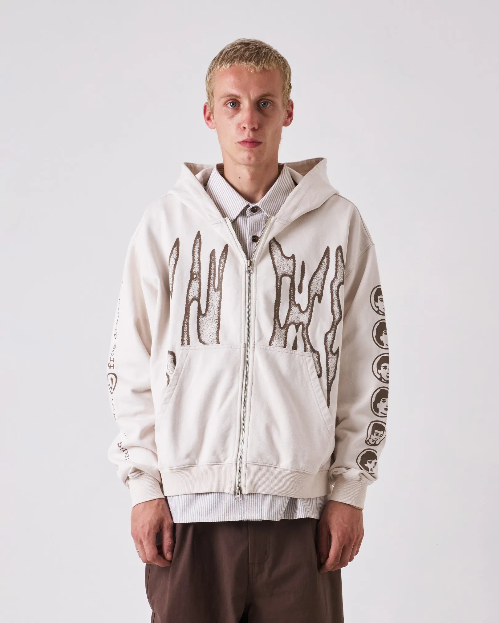 Timeless Layer Loose Weave Razor Zip Hoodie