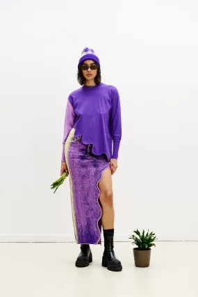 Layered Collar Design Ventilated Back Panel SHARON COLORBLOCK WAVY PULLOVER