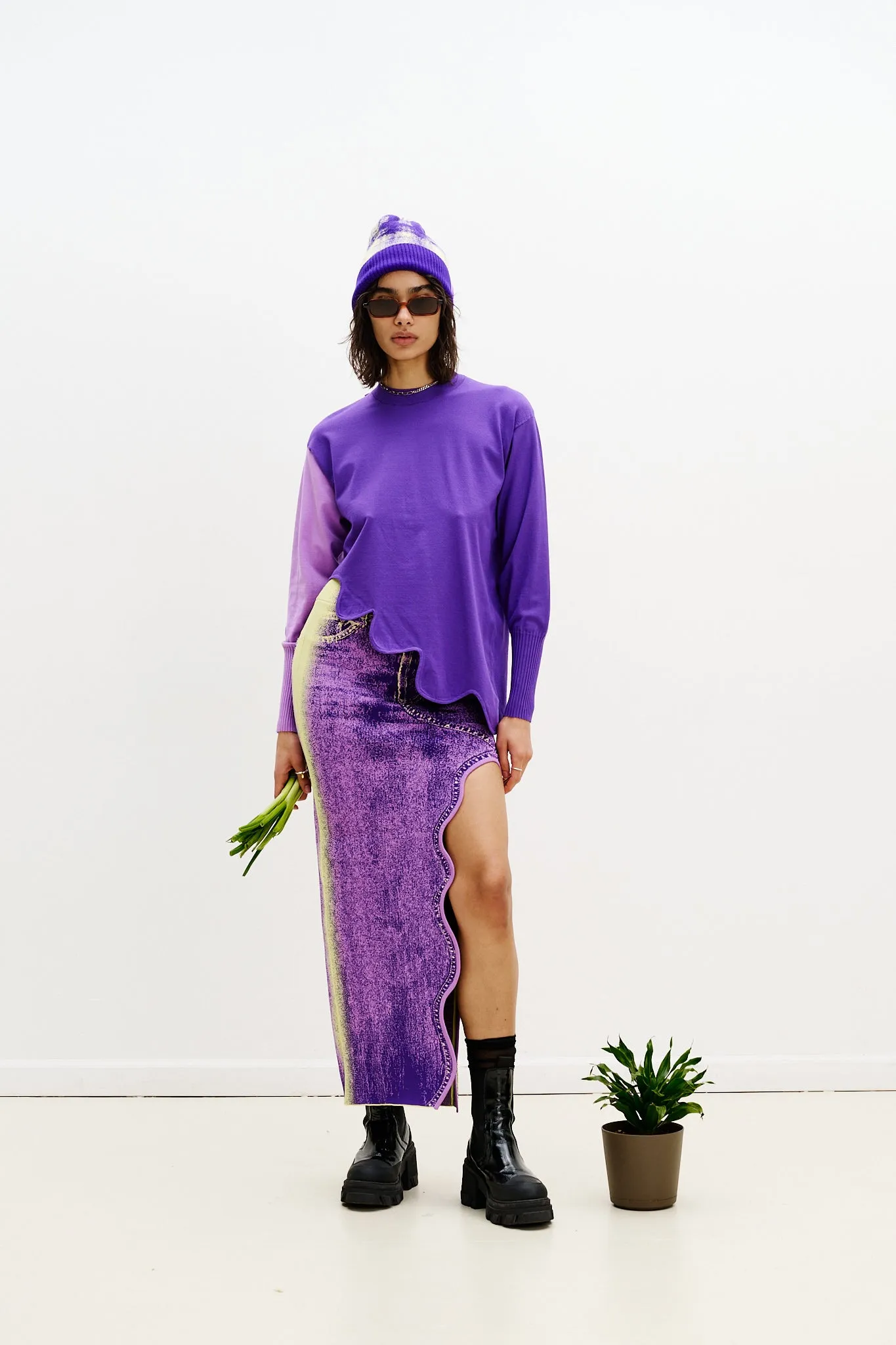 Layered Collar Design Ventilated Back Panel SHARON COLORBLOCK WAVY PULLOVER