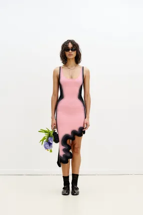 ASTER REVERSIBLE WAVY ASYMMETRIC DRESS Match Quick Flap-Detail