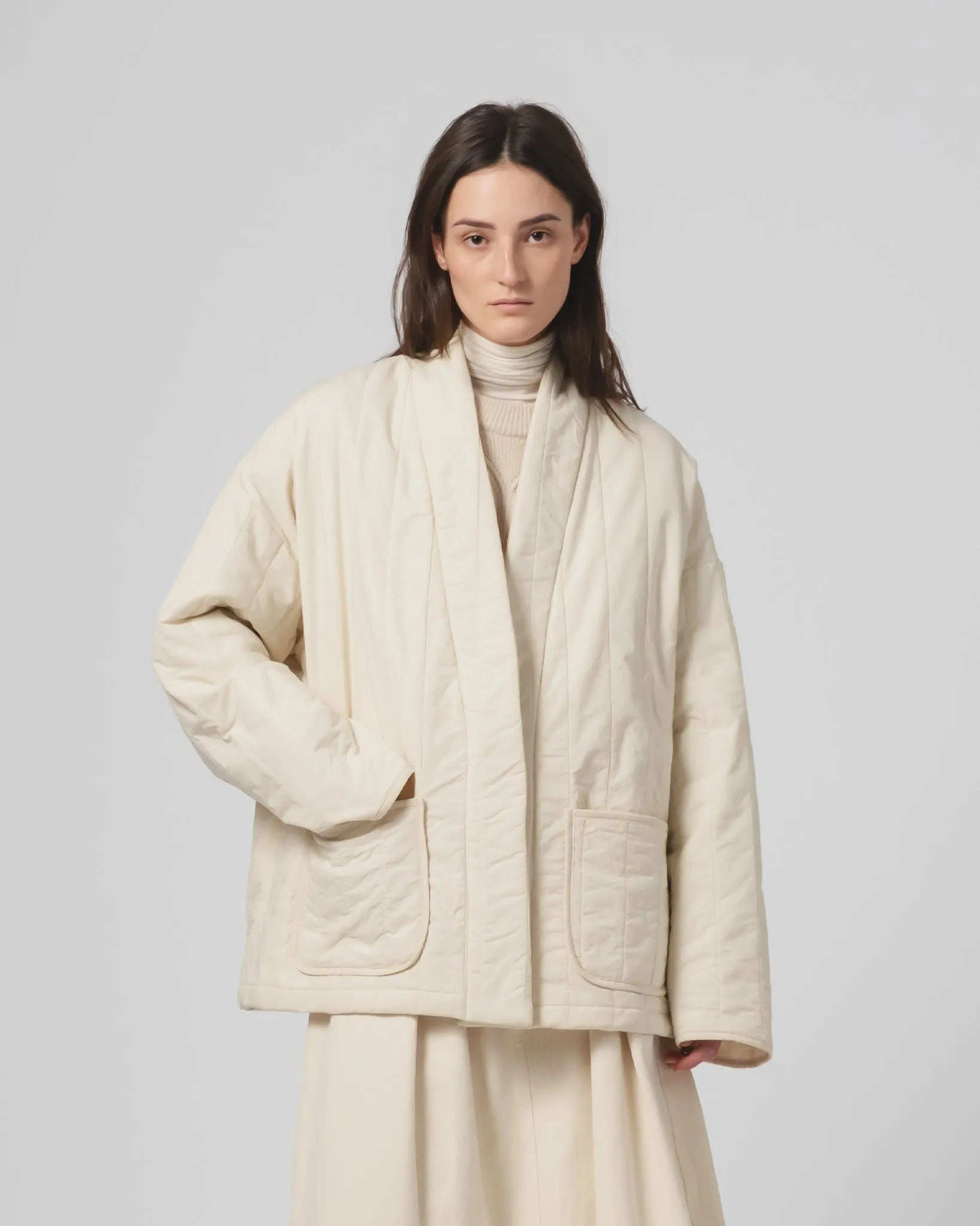 OdorResistant Treatment Versatile Fit Layer Edo Jacket Quilted Cotton Ecru