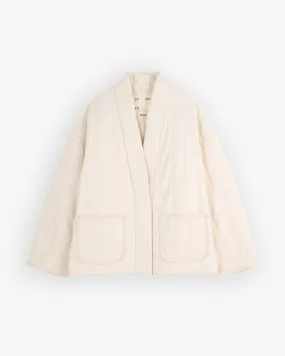 Edo Jacket Quilted Cotton Ecru Adaptive Tension Bands Adjustable Hem