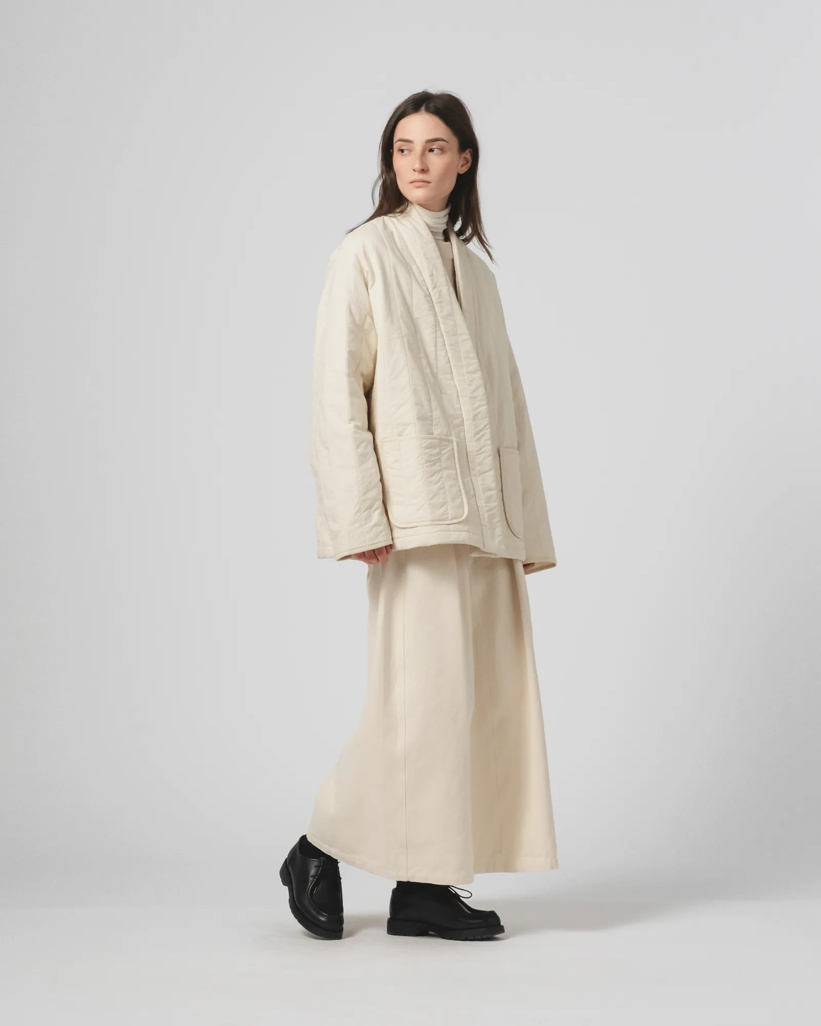 Edo Jacket Quilted Cotton Ecru High End Look Temperature Adaptive