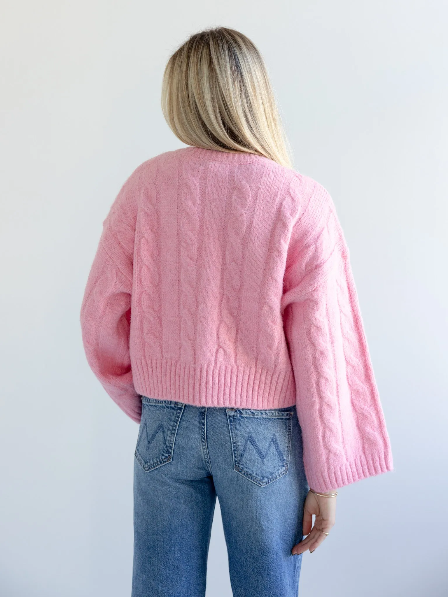 Millie Cable Knit Sweater Odor Resistant Material Non Pilling Surface