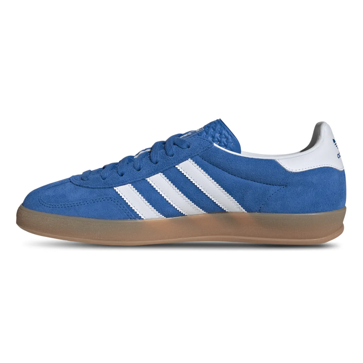 Adidas Men's Gazelle Indoor Blue Bird/Cloud White/Gum Cushioned Frame Easy Entry