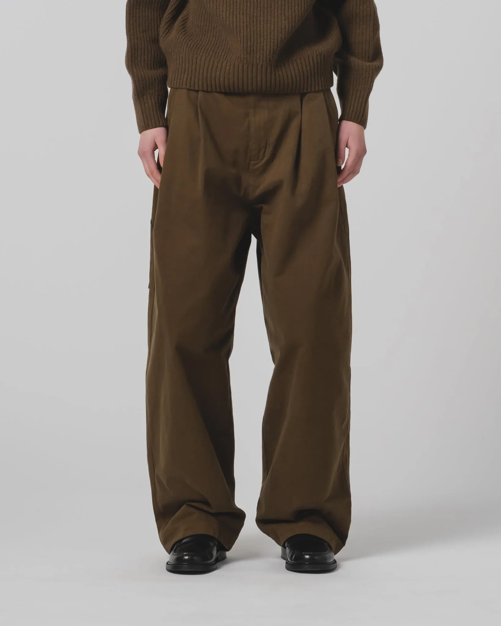 Anti Slip Waistband Fashion Fit G.o.D British Worker Canvas Fossil Green