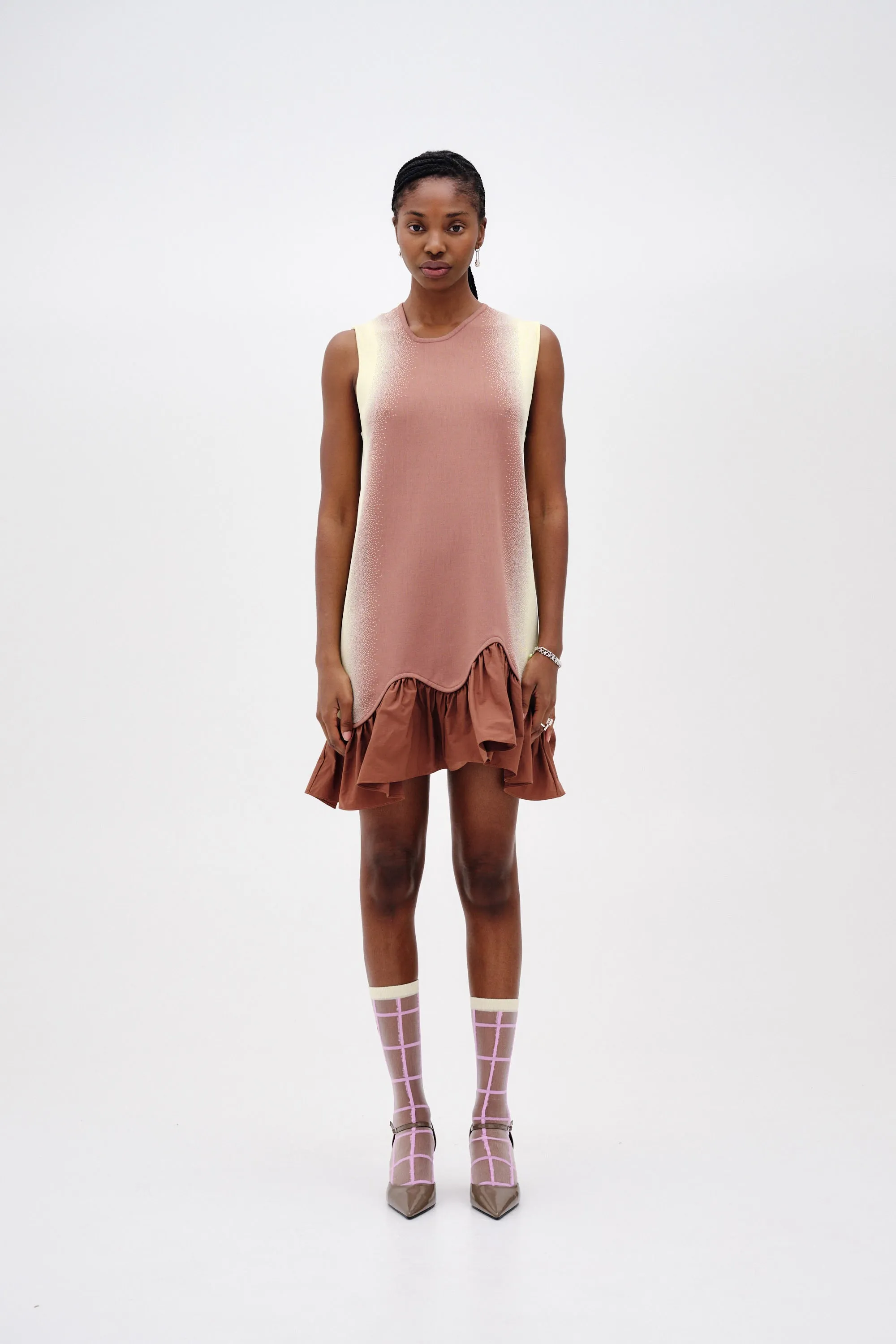 Balanced Texture Chic and Cozy MOCHI MIXED MEDIA TANK DRESS